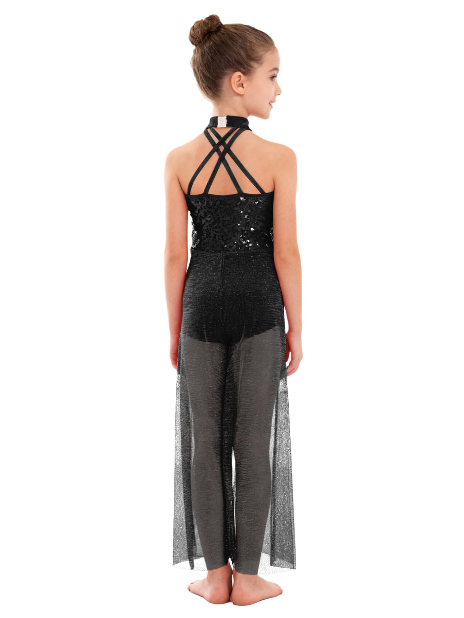 Oyolan Bambina Tuta Danza Balletto Lirico Tuta Danza Contemporanea Costume Paillette Unitard Ginnastica Abito da Balletto