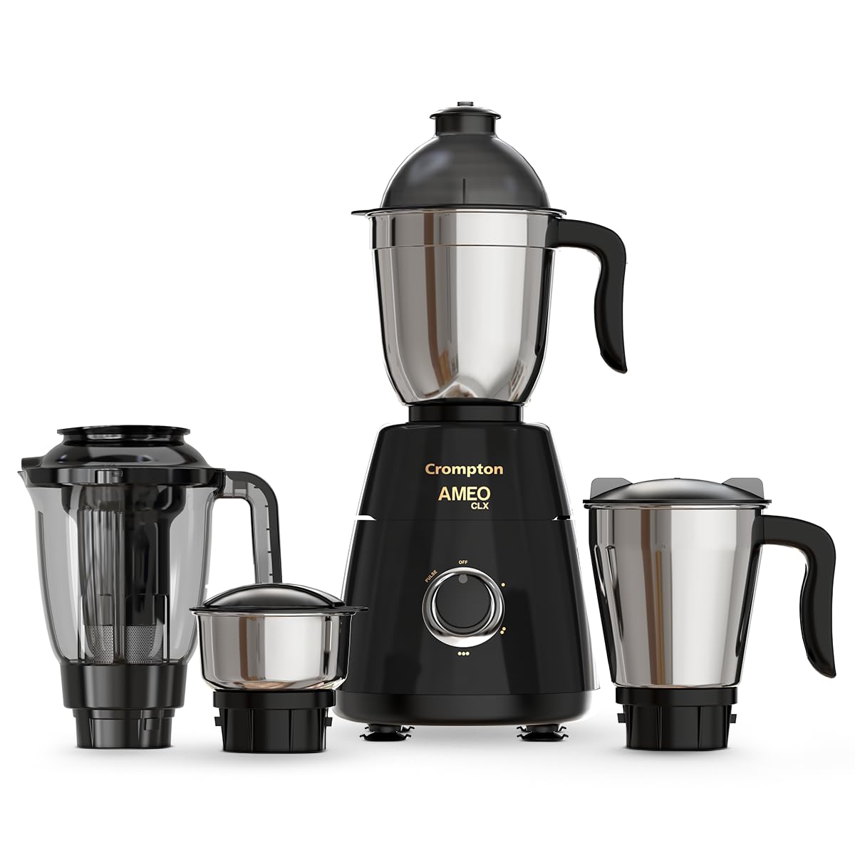 Crompton Ameo Classic 750W Mixer Grinder with MaxiGrind and Motor Vent-X Technology (3 Stainless Steel Jars and 1 Juicer Jar, Black & Blue) (ACGM-AMEO CLX 4J) Jars MIXER GRINDER-image-28