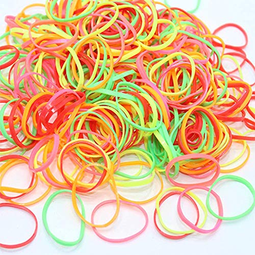 Hair Bands, NIUTA 500 Pcs Mini Rubber Bands No Damage Soft Elastic Bands for Kid Hair Ties (Fluorescence Colors)