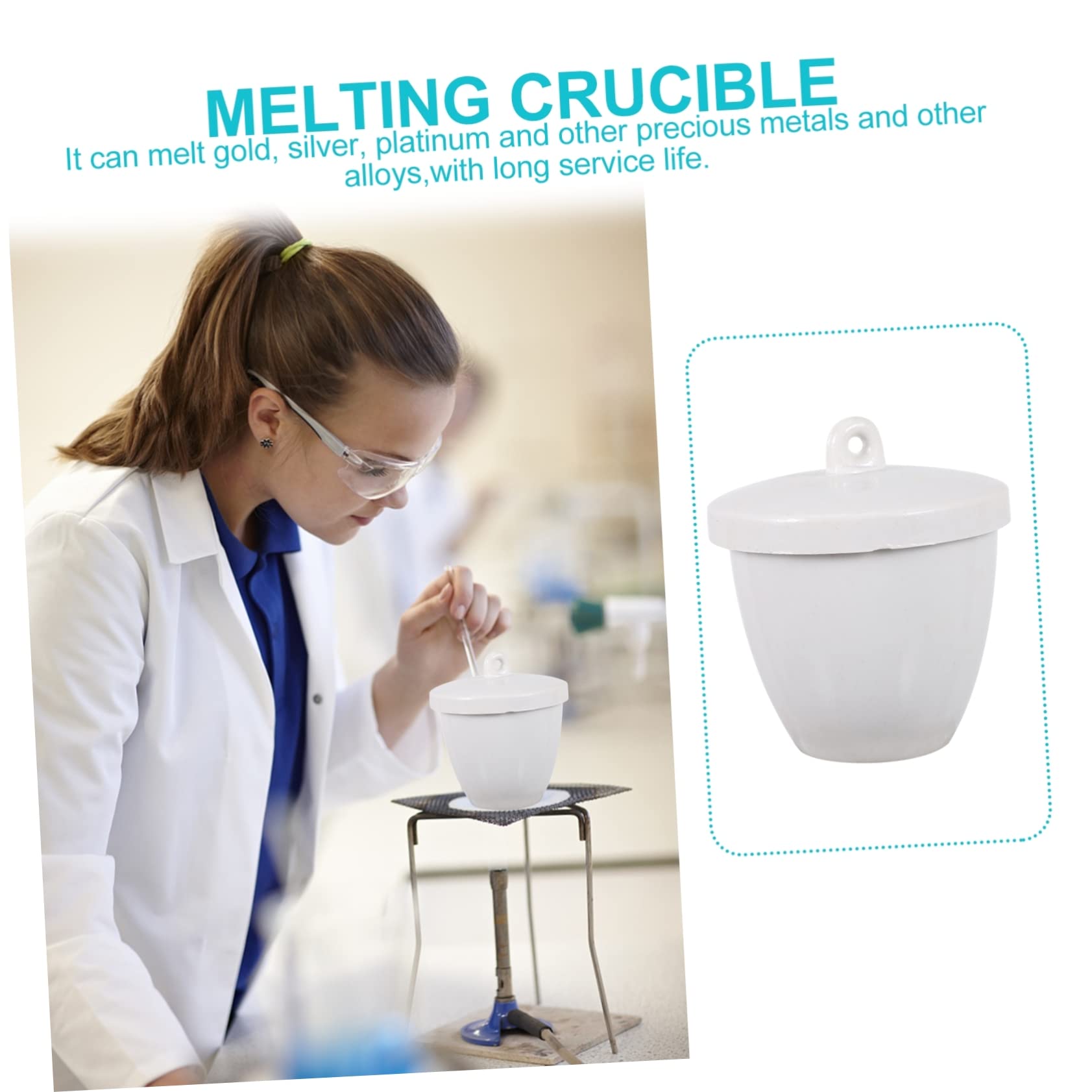 Cabilock Creusets en Céramique Capacité 100 Ml Lot de 4 avec Couvercle et Pureté Haute Stabilité Thermique pour Laboratoires et Industrie Chimique
