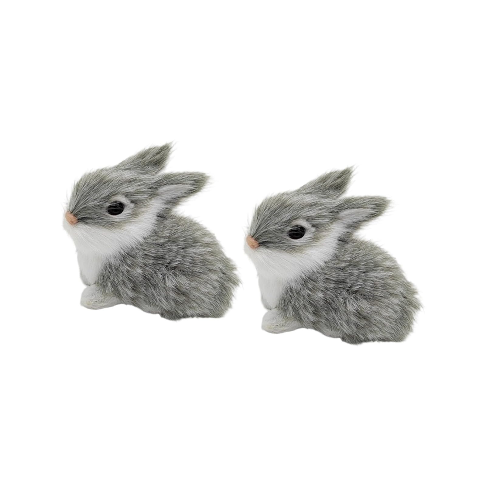 XAGMODSHN Realistic Rabbits Figurines Plush Rabbits Statue Ornament Spring Home Decors Collectible Gift Bunnies Stuffe Animal Toy Farm Animal Statue for Spring Basket