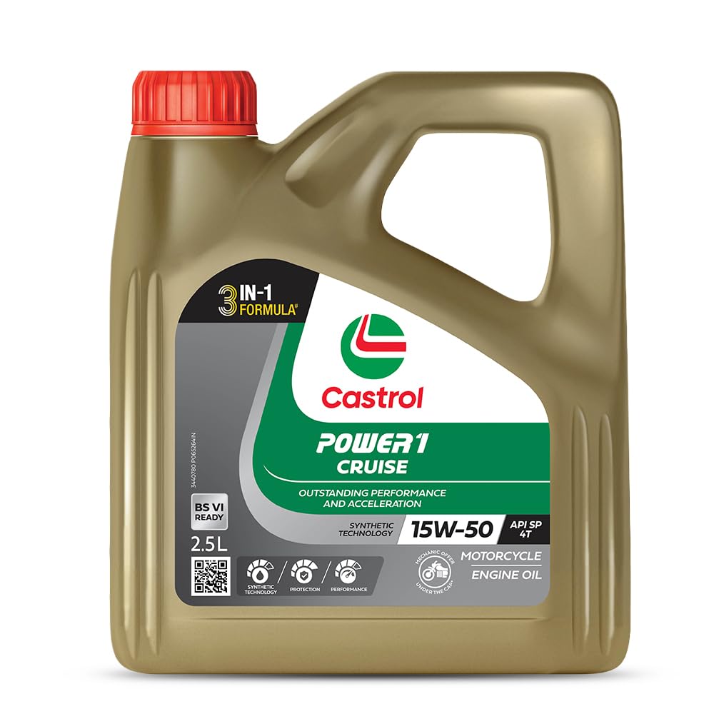 Castrol - 3413284 POWER1 Cruise 4T 15W-50 API SN Synthetic Engine Oil 