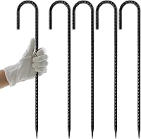 Vista 24 de AAGUT Juego de 6 estacas para trampolín de 12 pulgadas, kit de anclaje de amarre para trampolín de 3/8 pulgadas, resistente al viento, accesorios