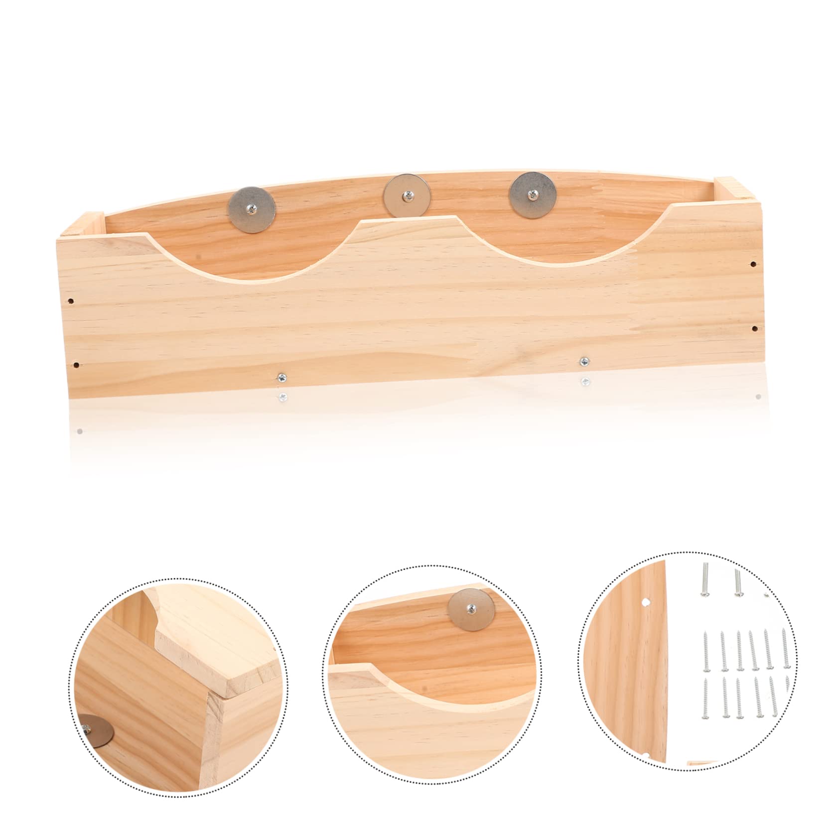 Holz Futterautomat für Hamster und Kaninchen mit Fixator | Nutdesign, zur Befestigung Am Käfig, Einfache Montage für Kleintierhaltung