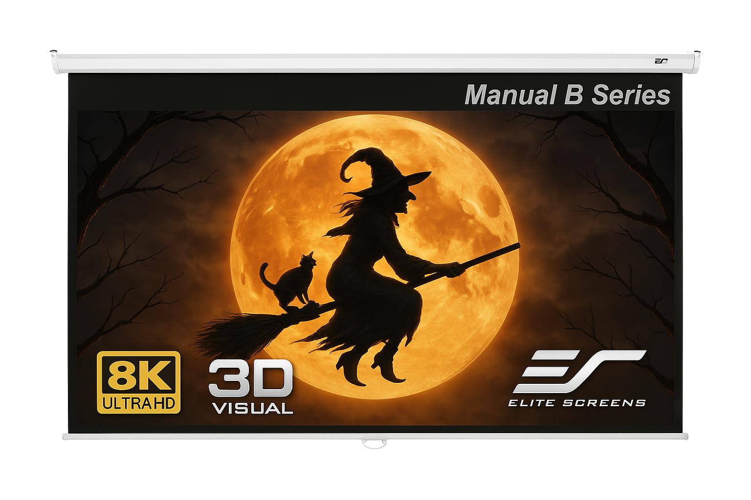 Ete Screens Manual B, 100" 16: 9, Manual Pull Down Projector Screen 4K / 3D Ready 1 Year Warranty, M100H