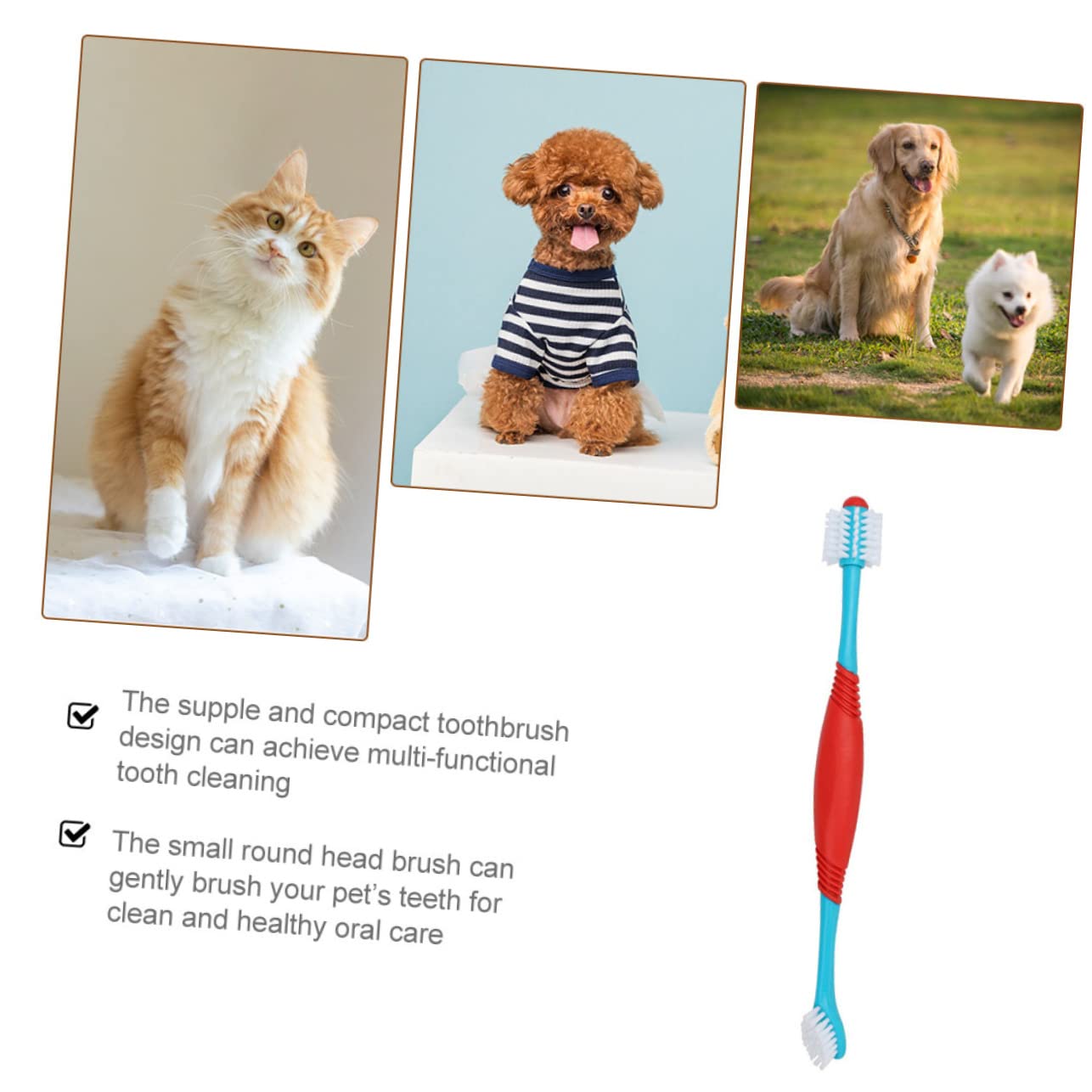 BESPORTBLE 12pièces Brosse à Dents Pour Chiens à Double Tête Brosse à Dents Souple Pour Chiots Et Outil De Soins Dentaires Pour Animaux De Compagnie