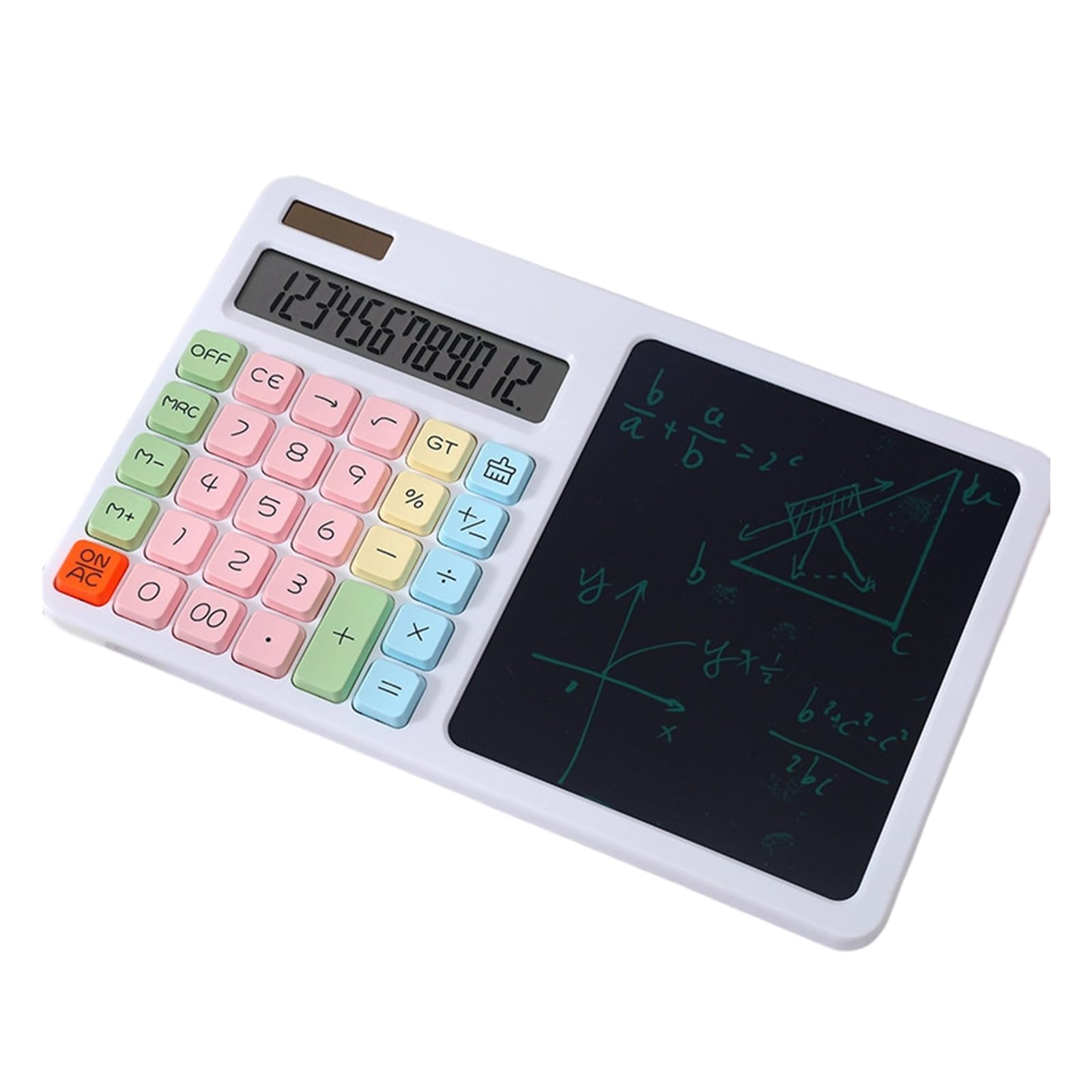 12 Digit Solar Calculator Large LCD Display with LCD Writing Board Scientific Calculator Standard Function Calculator