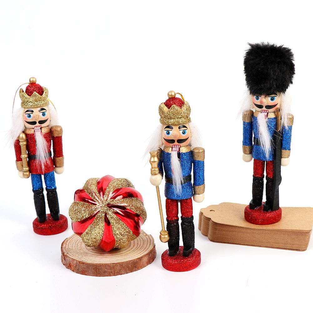 Ifundom Weihnachtsohrringe 4 Paar - Nussknacker Holz Design