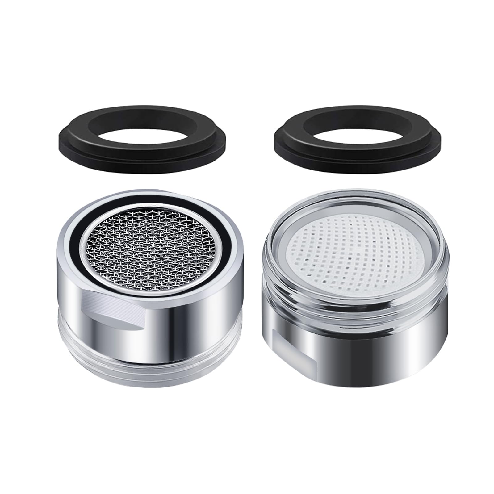 2 Pieces Tap Aerators, M24 Stainless Steel Flow Regulator Faucet Attachment, Tap Filter Nozzle for Kitchen and Bath Sink