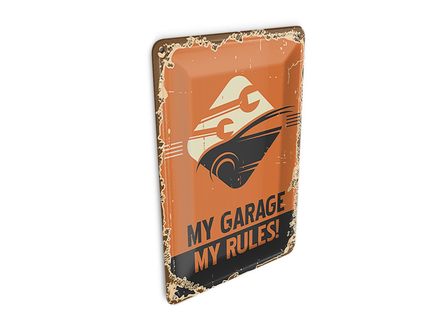 Femer Girls Multicoloured Tin Postcard Retro 10 X 14 Cm Auto My Garage My Rules Metal Decorative Sign