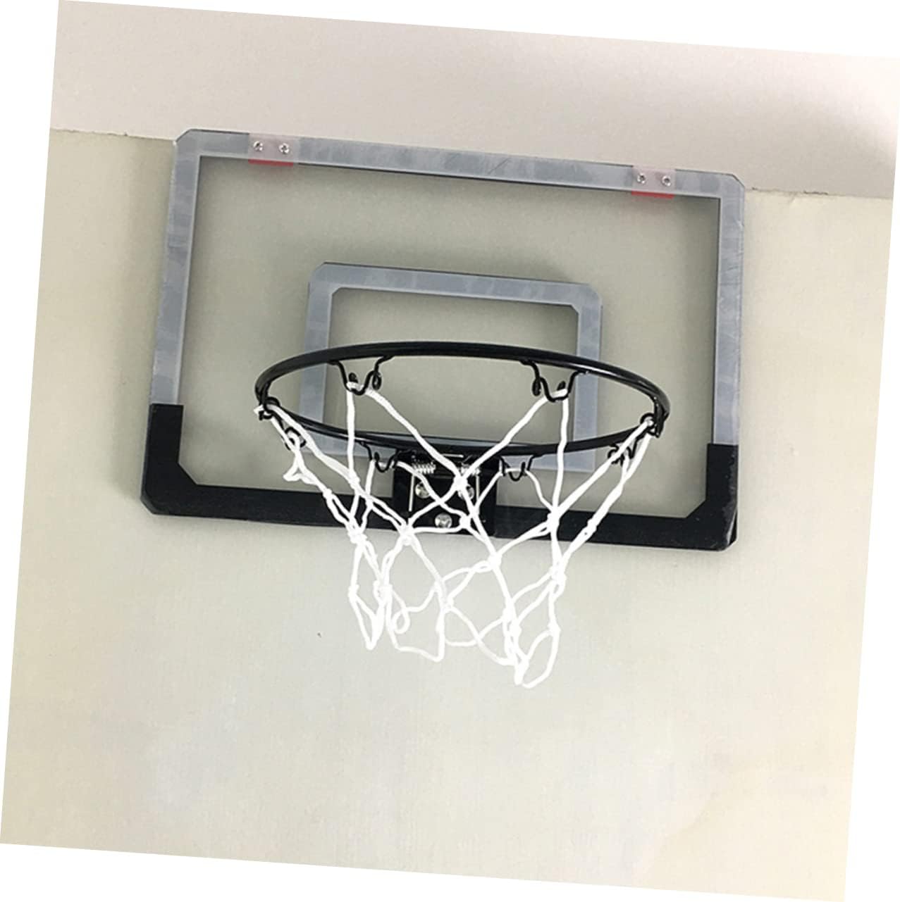 KICHOUSE Door Mount Basketball Set Mini Basketball Board Indoor Outdoor Easy Hang PVC Black
