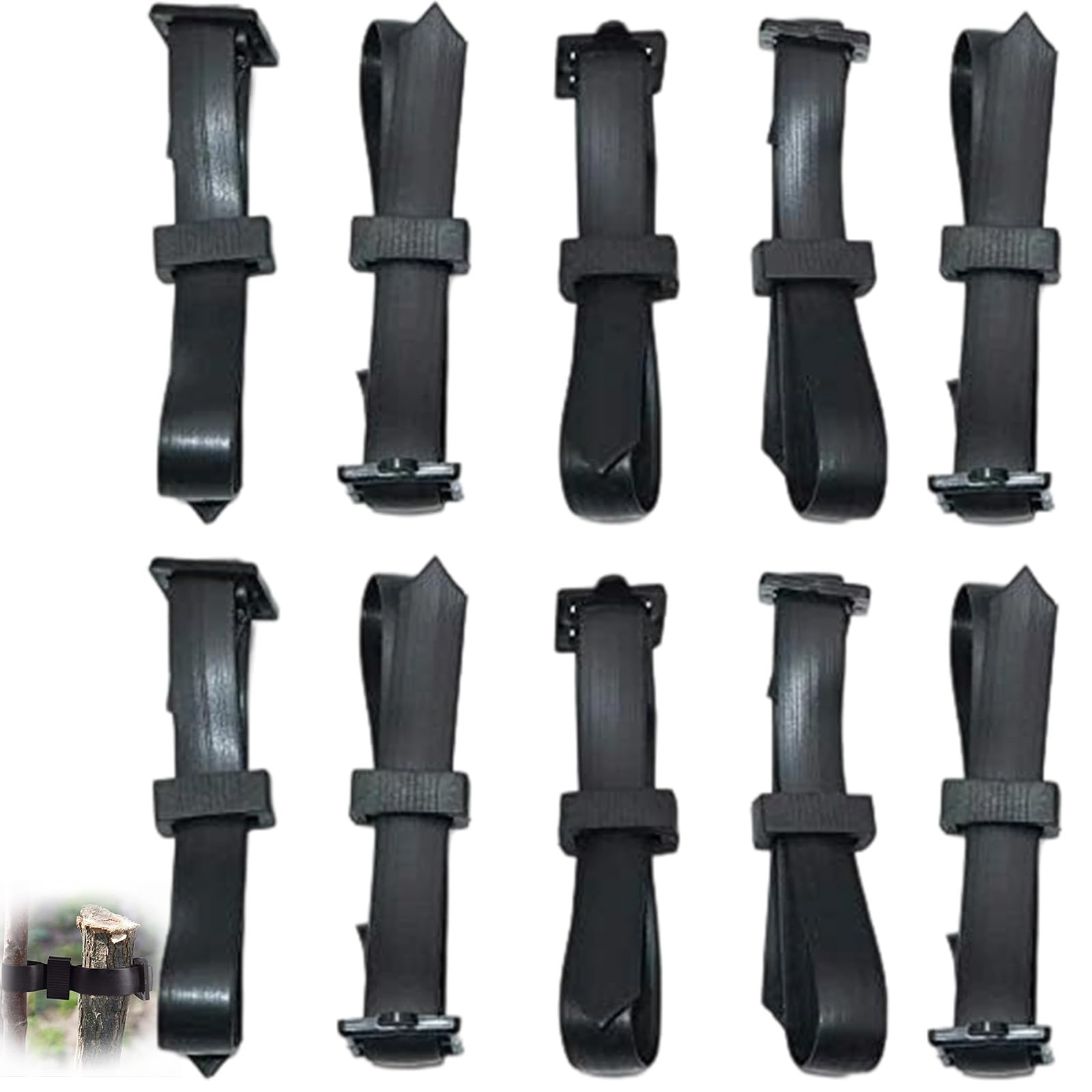 Haoyic 10 Pcs Tree Ties Rubber Straps, Tree Stakes and Ties, Adjustable Support Straps for Staking, 30cm Long Rubber Tie Strap for Keep Trees Upright (1.3 * 30cm)
