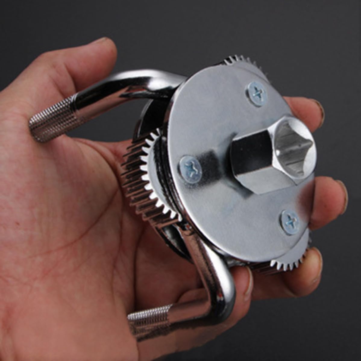 NUOBESTY Auto Adjustable 3-jaw Oil Filter Wrench Remover with Adaptor