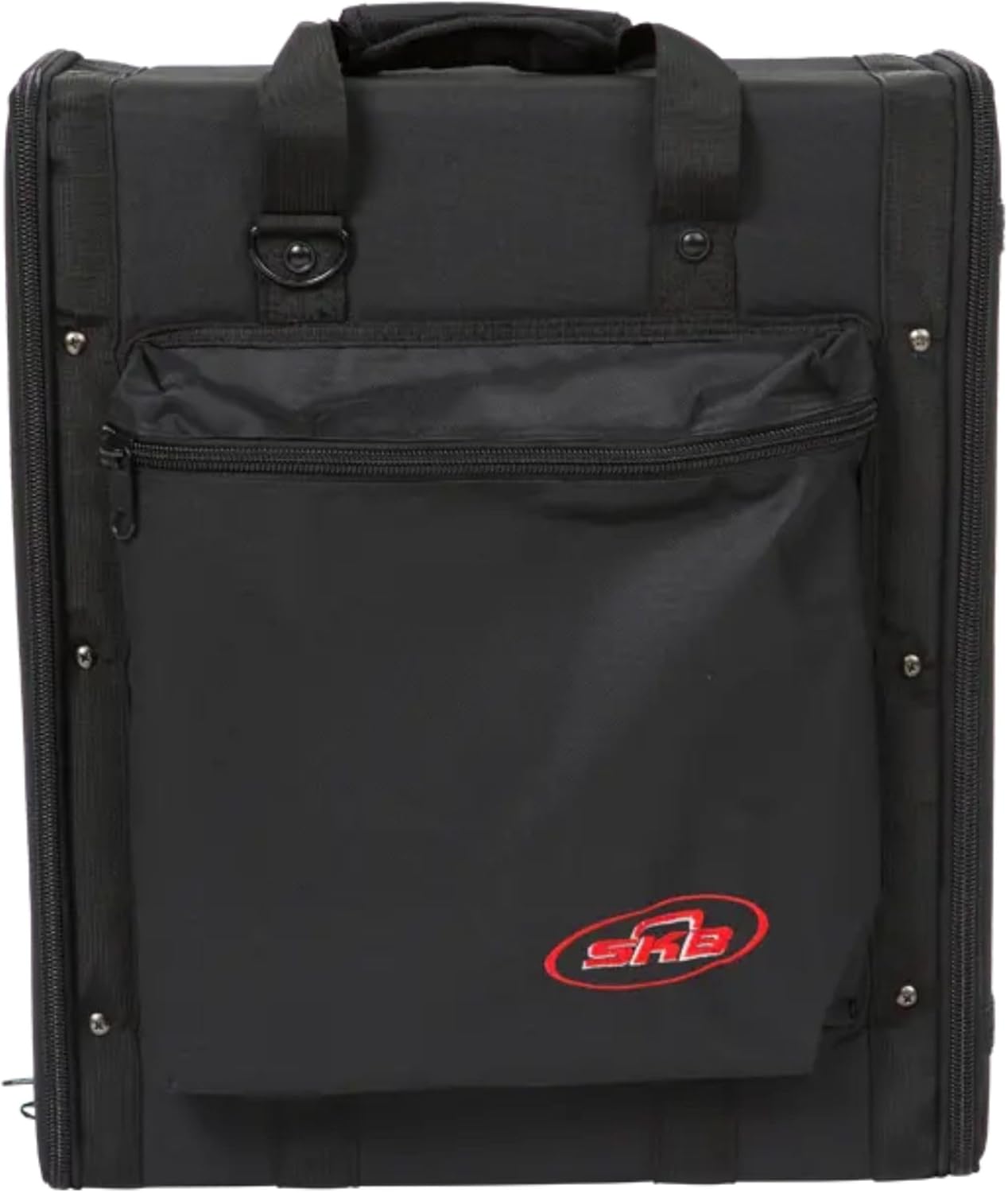 SKB Cases 3U Soft Rack Case for Wireless Microphone Systems with Steel Rails, Heavy Duty Zippers, Outer Pocket and Shoulder Straps, Black