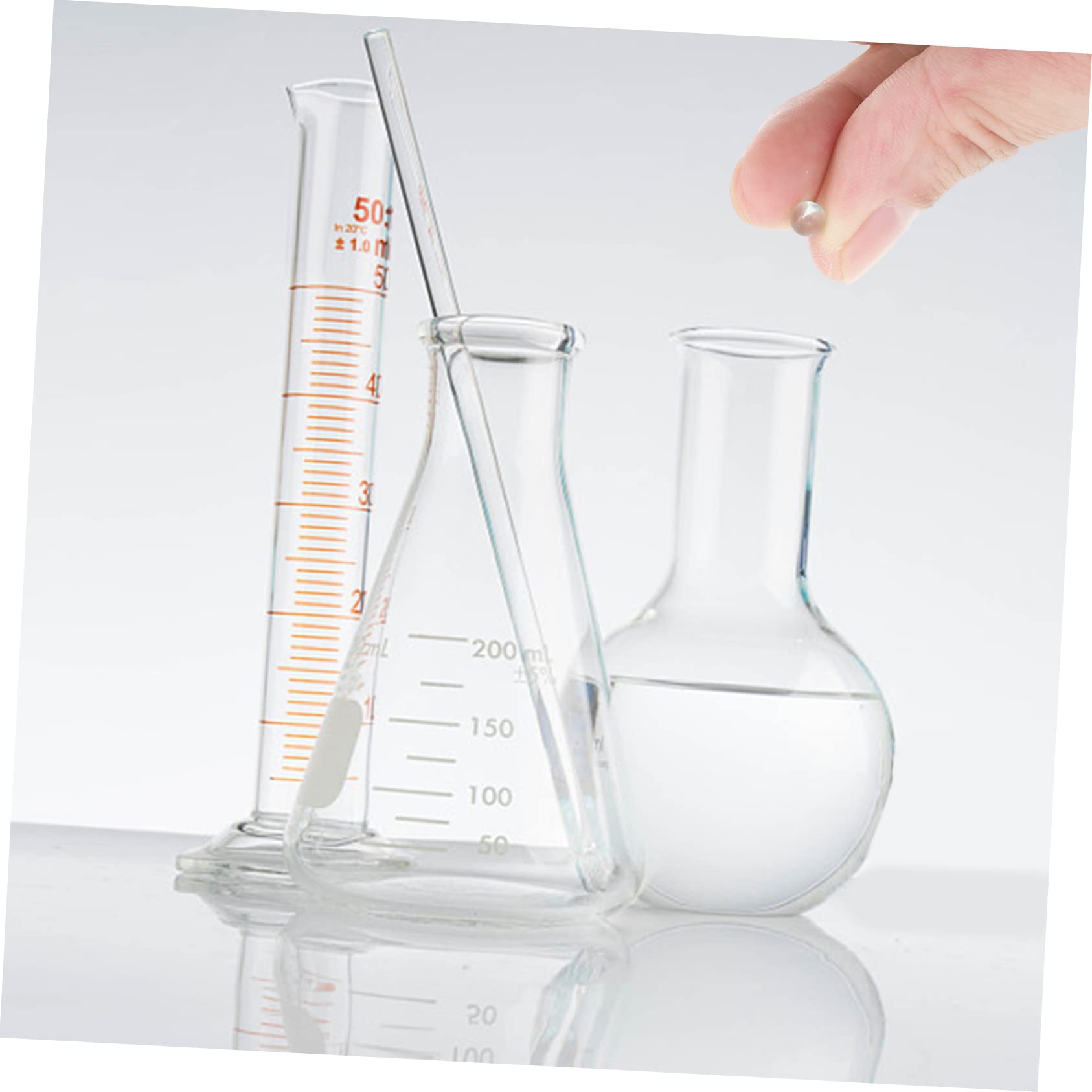 Zerodeko Perlas de Vidrio Experimentales de Alta Precisión Ø8mm para Laboratorio, Perlas Anti-ebullición de Molienda de Arena, Material Duradero para Uso Científico y Experimental