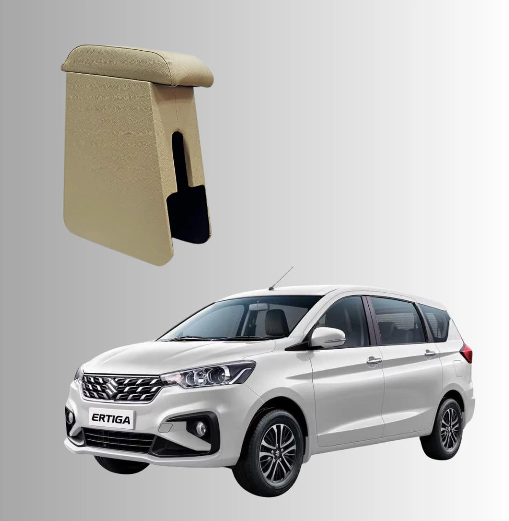 Elysian Car Armrest Compatible with Maruti Suzuki Ertiga | Premium PU Leather Centre Console Armrest with Storage Box, Sliding Top & Easy Installation (Black)-image-16
