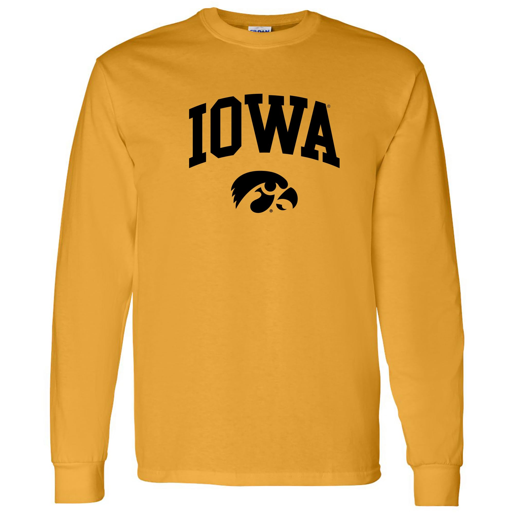 NCAA Officially Licensed College - University Team Color Arch Logo Long Sleeve, Iowa Hawkeyes Gold, S — image 1