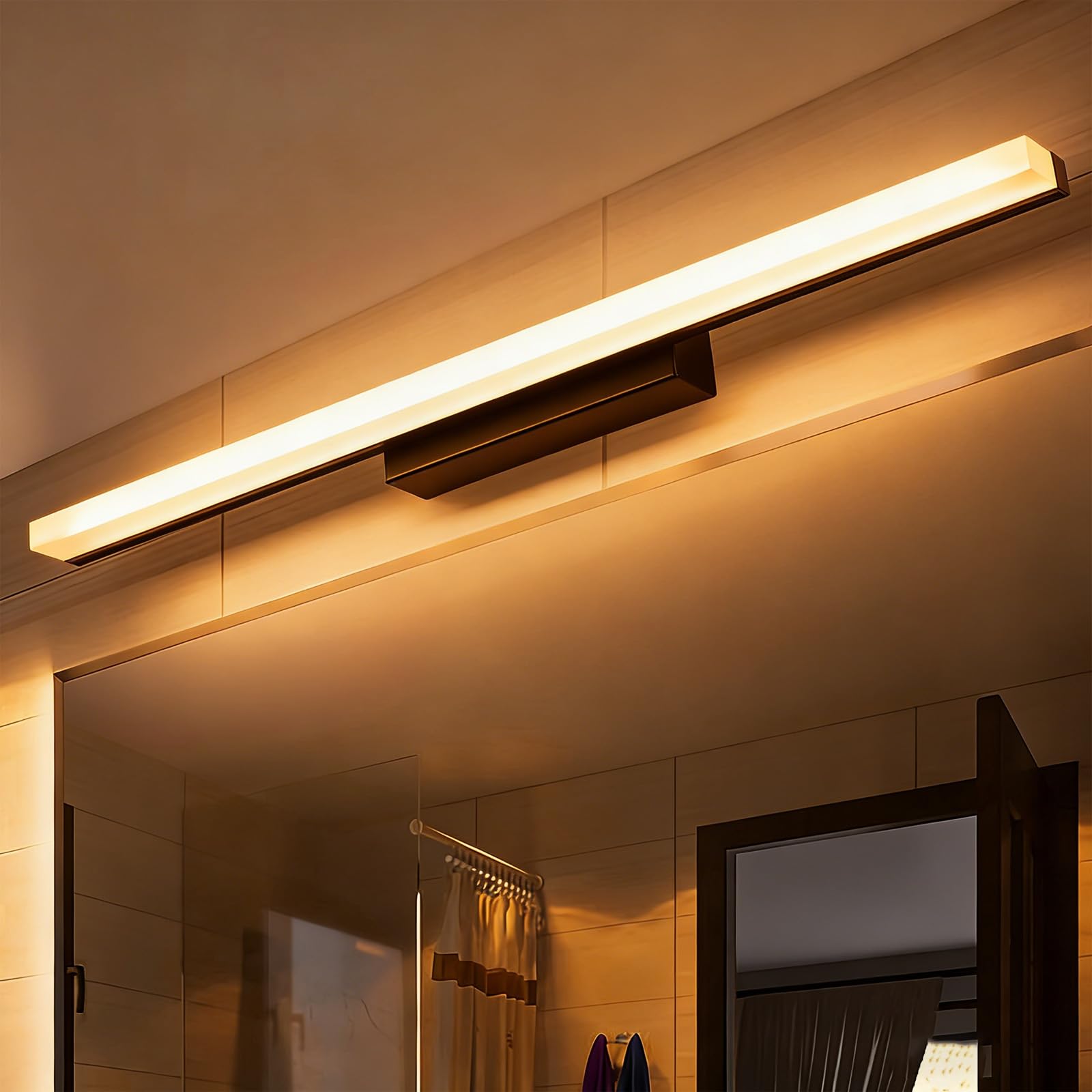 Aplique Largo Rectangular de Diseño en Aluminio Negro y Acrílico 8