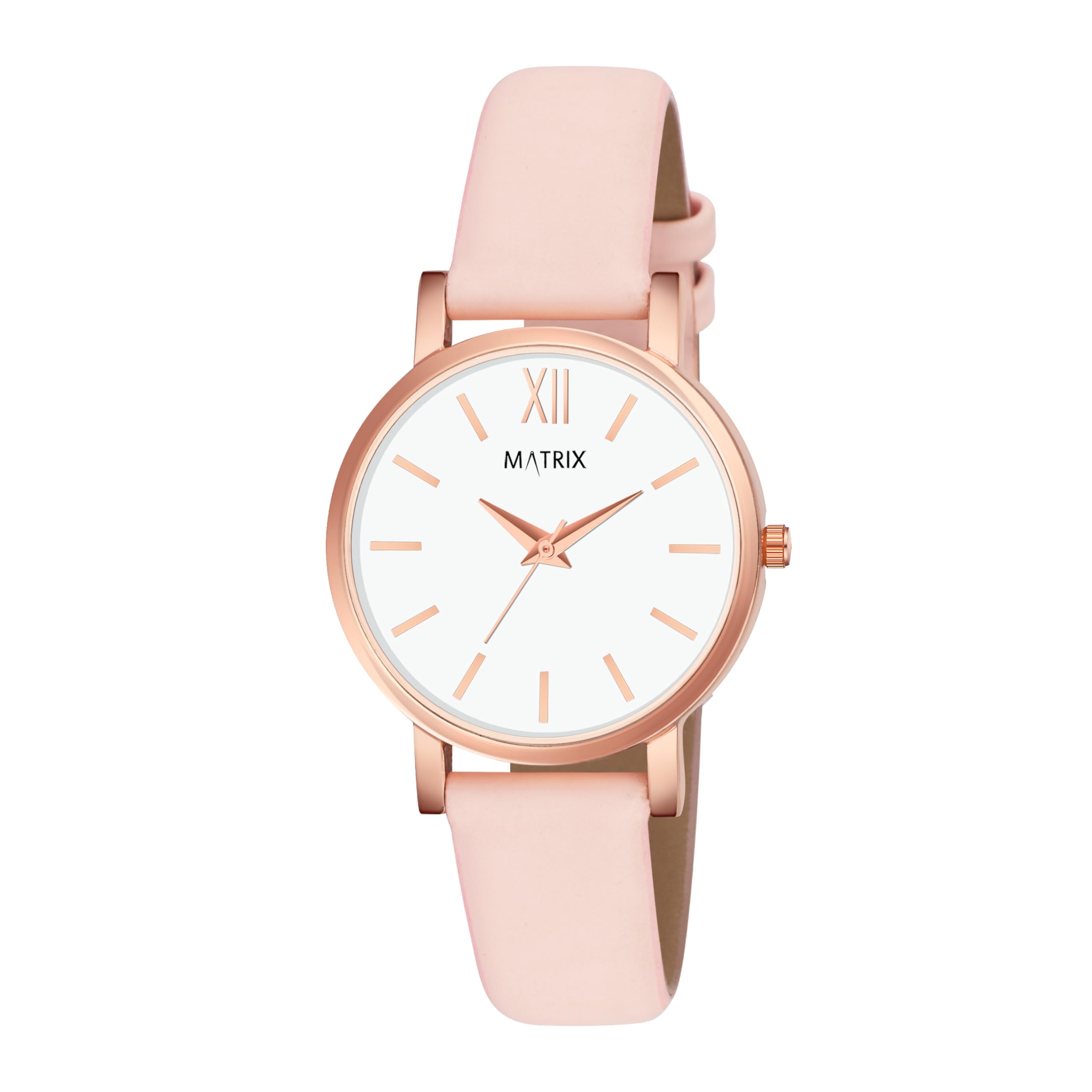 matrix Luna | Minimalist Analog with Leather Strap for Women & Girls-picture-26