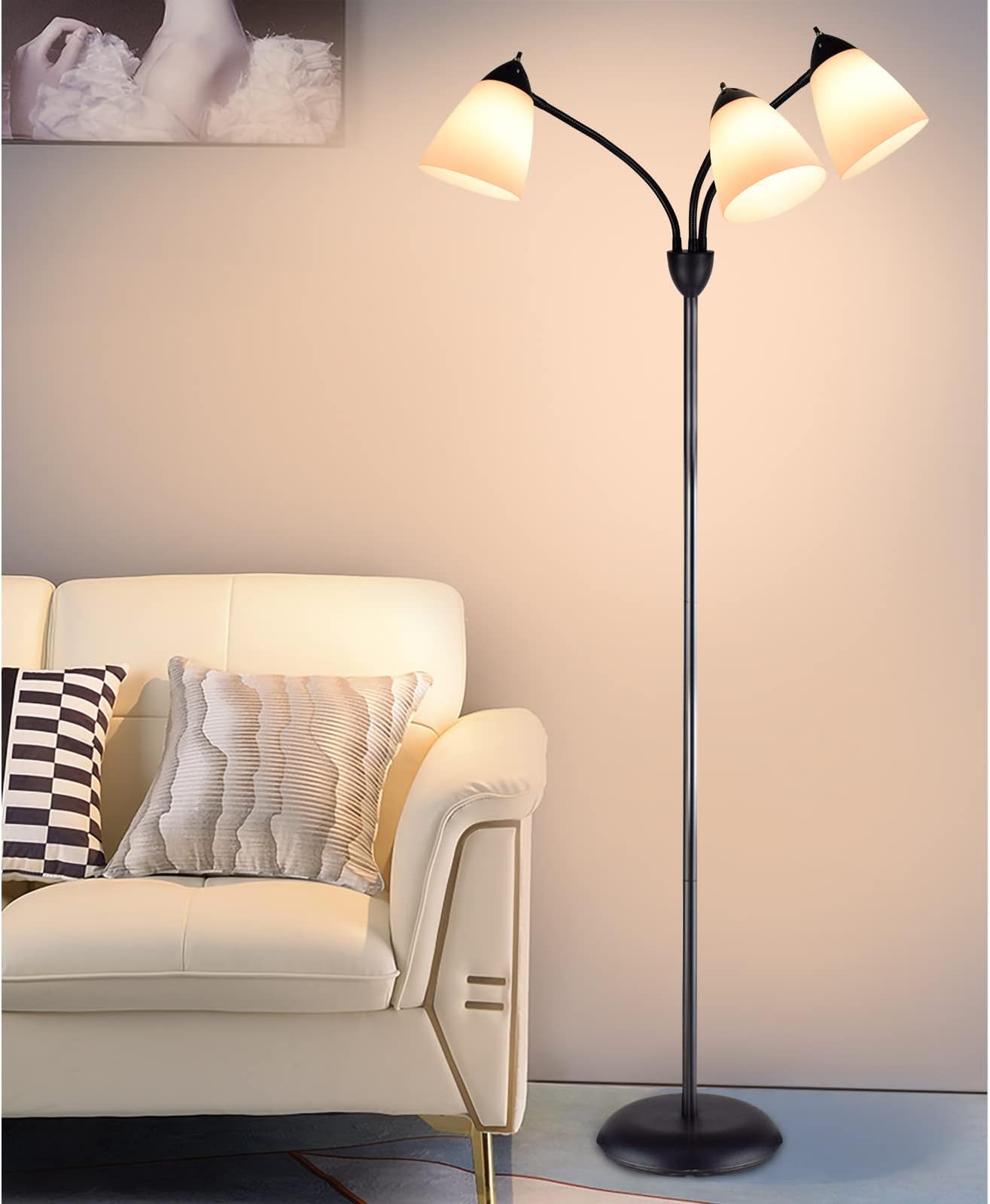 3-light floor lamp, Tree Floor Lamp with 3 Adjustable Rotating Lights ...