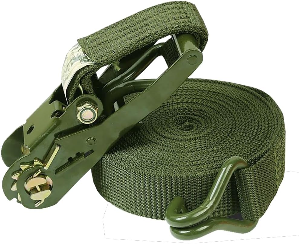1/2/3 Set 13227 LBS Break Strength Ratchet Straps, Heavy Duty 3.3-82' Long 2”Wide Tie Down Straps Ratchet with Double J Hook for Truck Trailers Kayaks Car Roof(1Pack,5mx5cm/16.4'x2)
