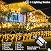 Nielfoi Warm White Christmas Lights Outdoor, 66ft 640 LED Icicle Lights for Outside House with Connectable Clear Wire 8 Modes Timer, Plug in Waterproof for Eaves Yard Party Indoor Holiday Decoration
