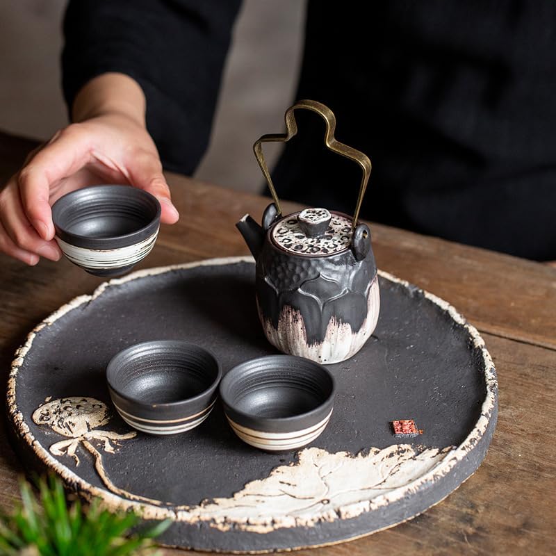 Théières Théière à poignée Antique Chinoise, Bouilloire Zen, théière de Salle de réception Theiere Fonte