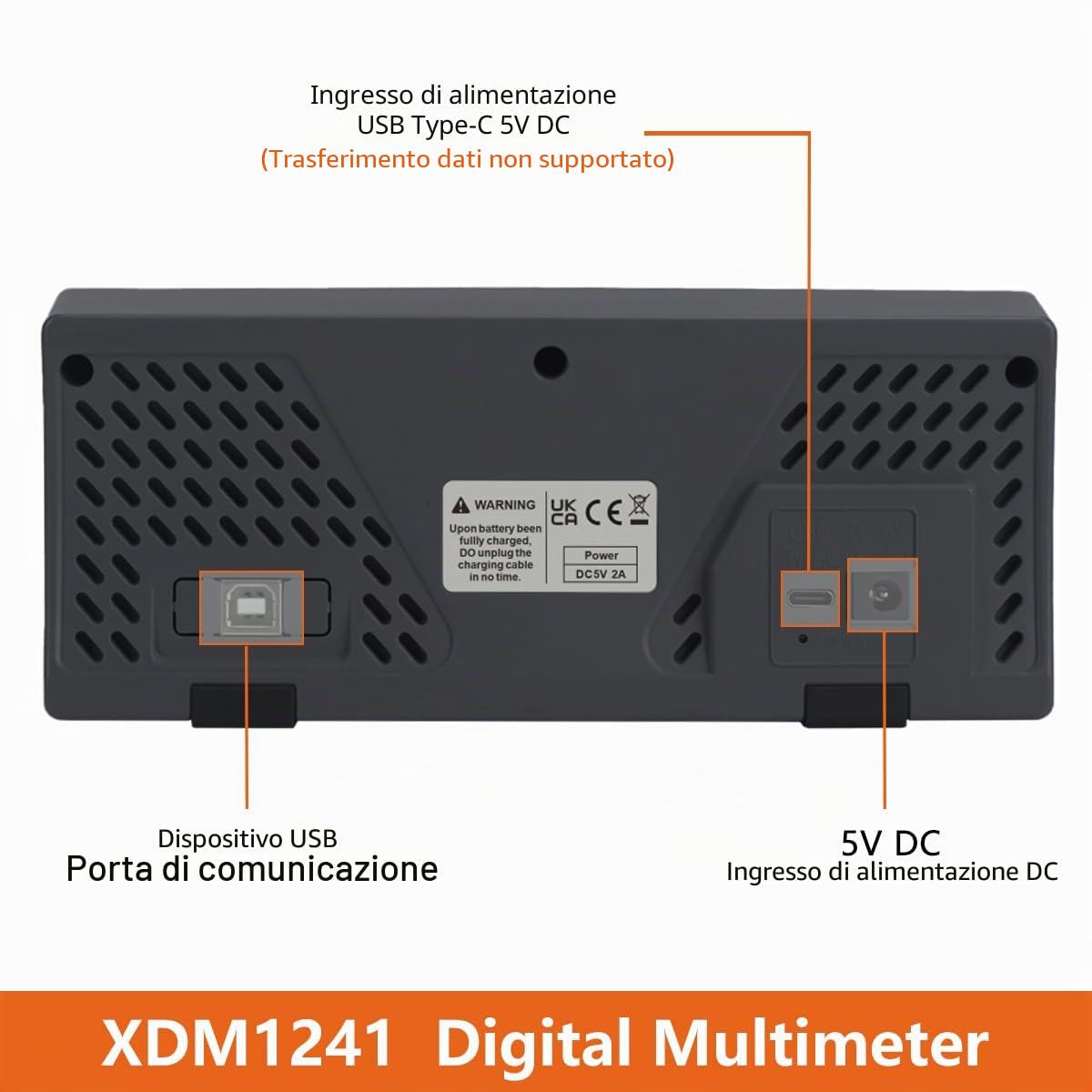 OWON XDM1241 - Mini batteria da tavolo, multimetro digitale, 3,7 pollici, LCD da desktop, multimetro digitale, tester di temperatura RMS