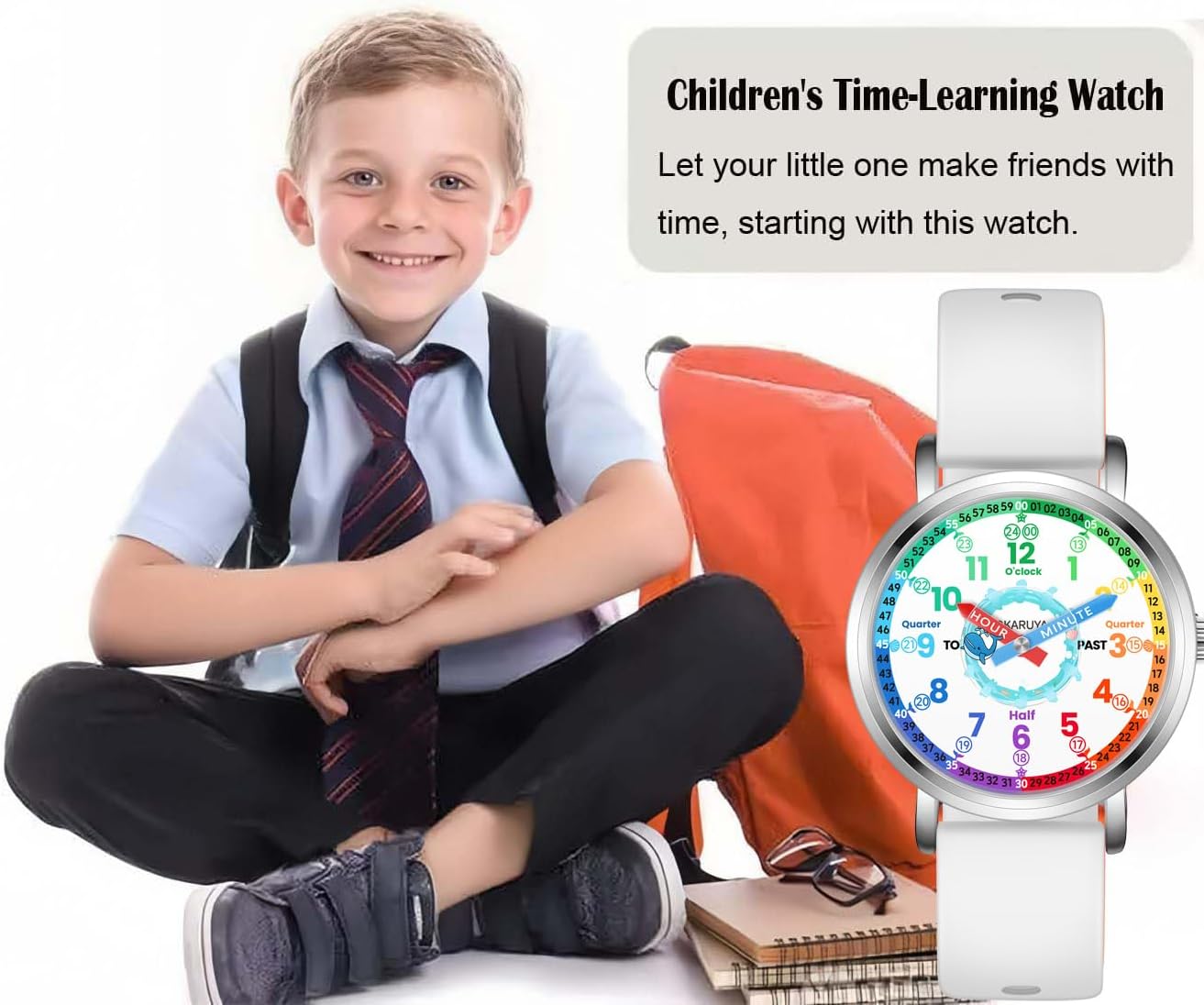 Kids Analog Learning Watch - Waterproof Time Teacher Watch for Boys & Girls Ages 4-12, Easy-Read Educational Clock, Durable Birthday Gift for Boys Girls - Image 2