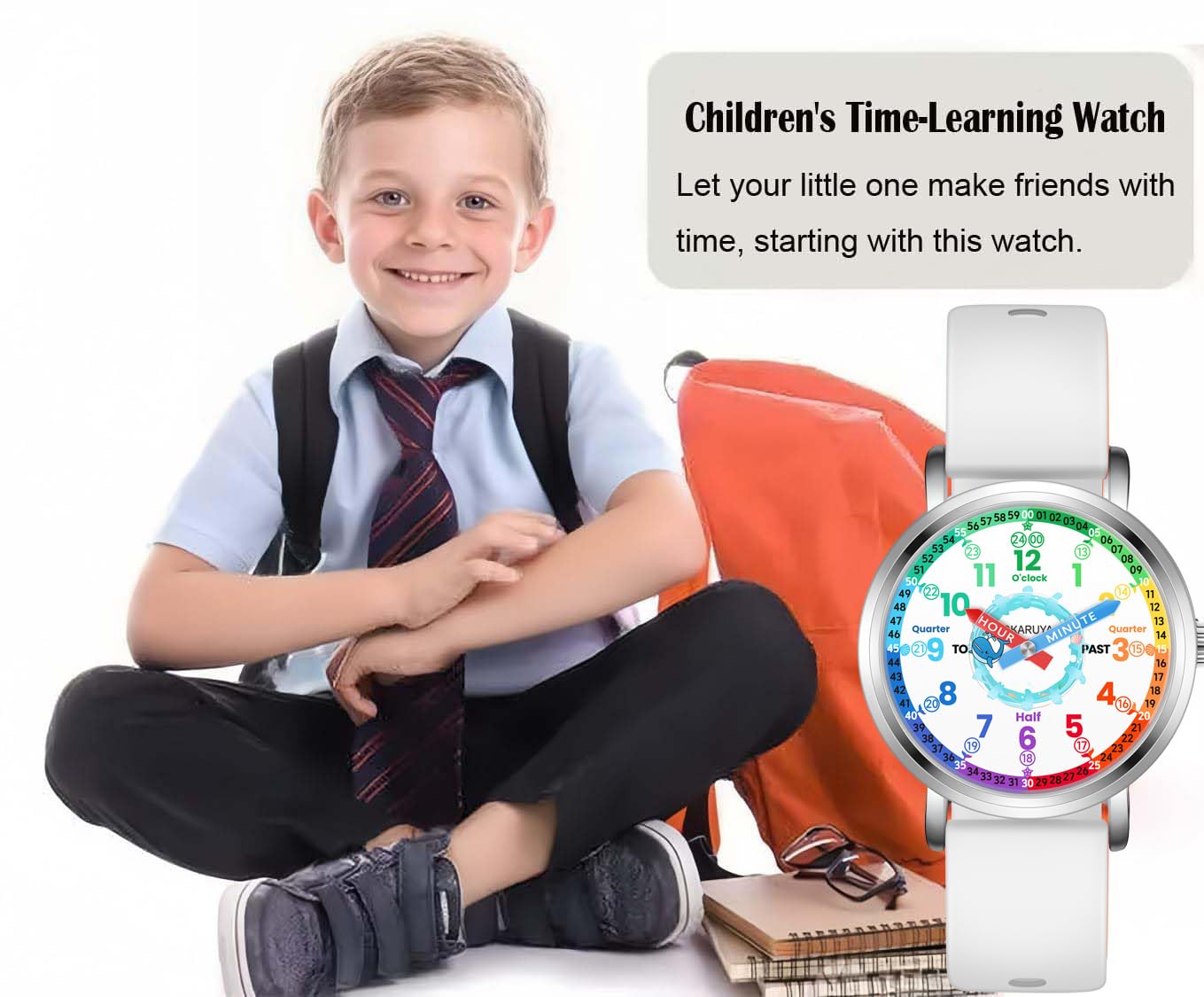 Reloj de aprendizaje analógico para niños, resistente al agua, para niños y niñas de 4 a 12 años, reloj educativo fácil de leer, regalo de cumpleaños duradero para niños y niñas