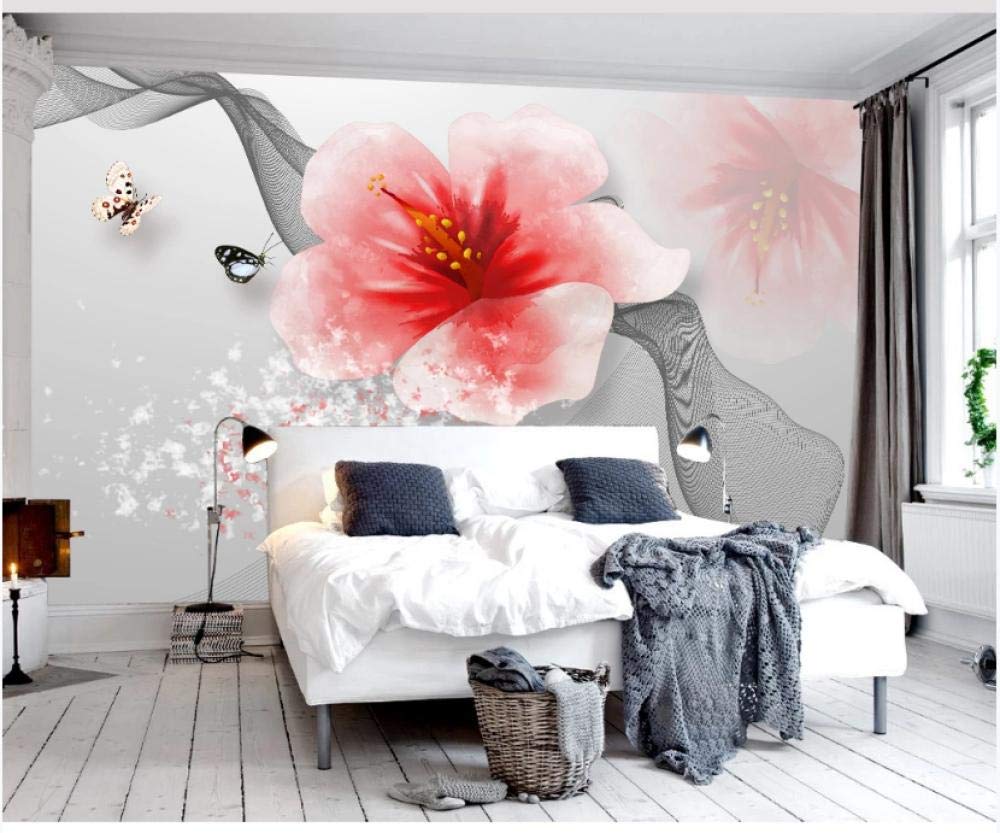 Papier Peint panoramique Papier Peint Floral Rose 3D, 274 * 254cm Tableaux Muraux Photo Décoration Murale Salon Chambre