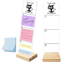 Monitor Memo Board with Removable Wooden Base Acrylic Portable Sticky Note Holder, It's Fine I'm Fine Everything is Fine Logo Office Desk Desk Set Sticky Notes 100 Sheets
