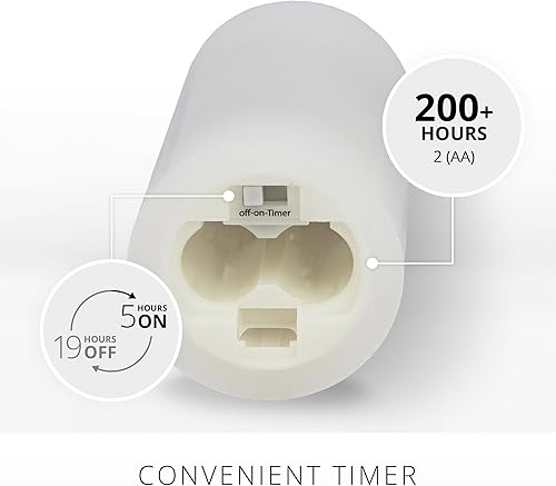 Miniatura 4 de Luminara Vela de llama artificial realista de pilar LED blanco delgado clásico delgado con parte superior empotrada - Luces LED a pilas - Cera real