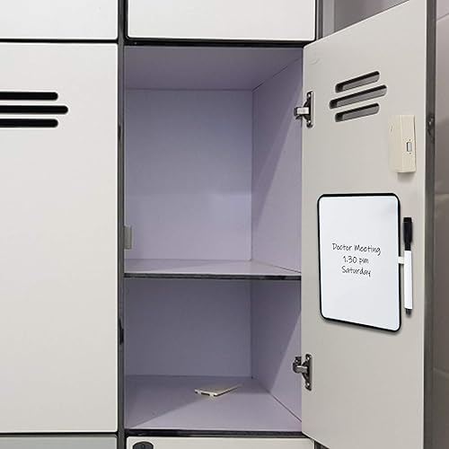 Miniatura 9 de PTY Pizarra magnética de borrado en seco de 6 x 8 pulgadas con marcador magnético y 2 imanes, mini pizarra blanca para casillero escolar,