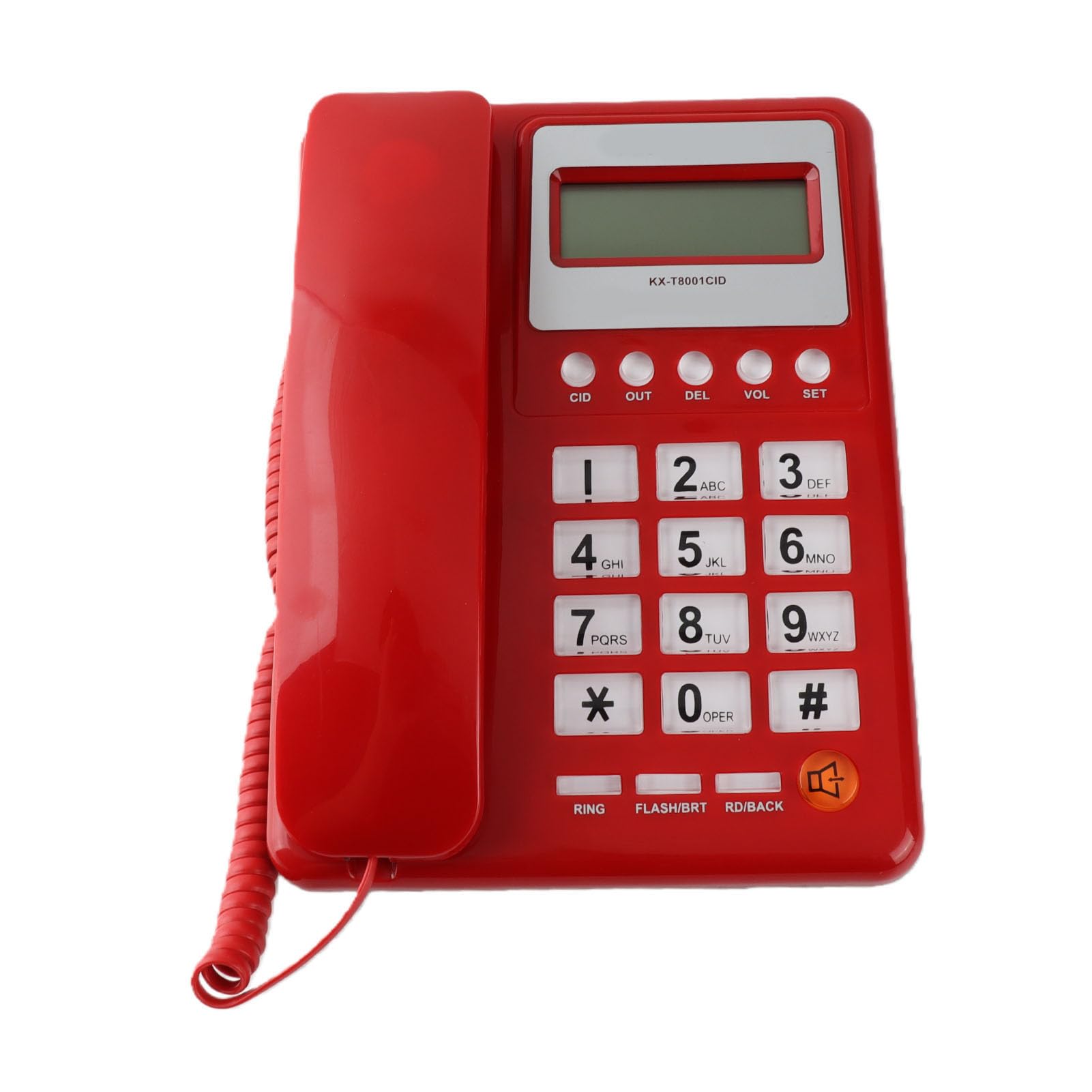 Telefoni con Filo Linea Fissa con Display ID Chiamante, Telefono Fisso con Vivavoce per Hotel Casa Ufficio Casa, Telefono da Tavolo Rosso retrò per Anziani, Segreteria Telefonica Digitale