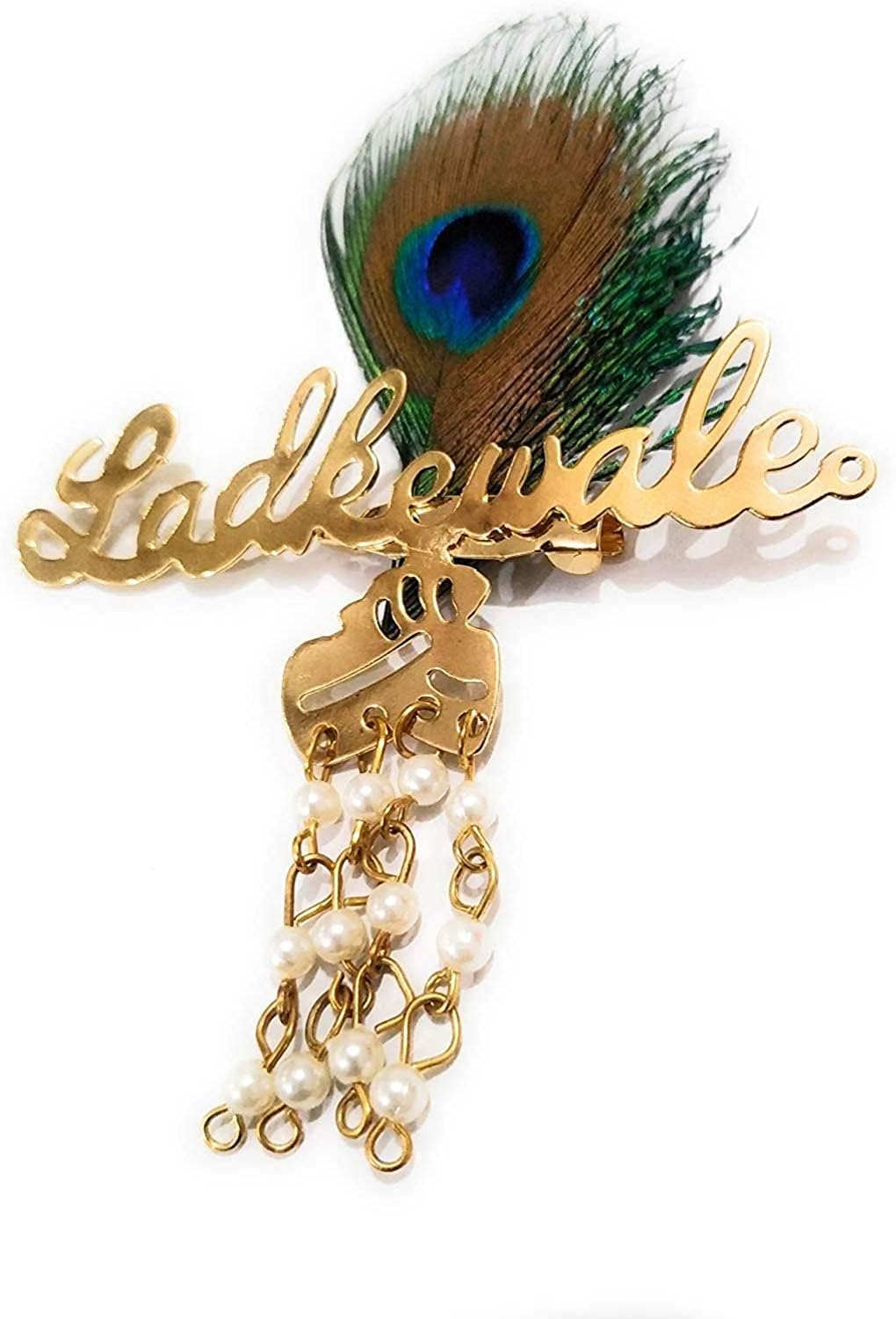 Ladkewale/Betewale/Mundewale/Dulha Morpankh Gold Plated Brouch/Brooch/Brooches Pin Pack for Men (10 Brooches)