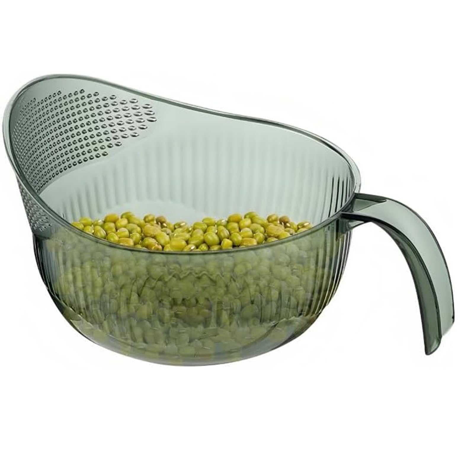 Rice Washing Bowl Colander, Large Capacity Fruit Vegetable Washing Basket Washer Strainer Drain Basin Fruits Colanders for Vegetables, Fruit, Rice (Green)