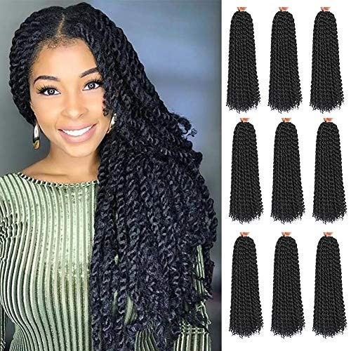 9 Packs Passion Twist Hair 24 Inch Passion Twist Crochet Hair Braids Long Bohemian Water Wave Crochet Hair for Black Women