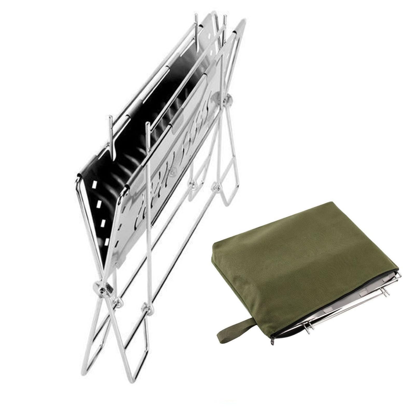 Laikoutd Multicolor Permanent Rustless Bending Camping Barbecue Highlighting Stable Trilateral Structure For Consistent Barbecue And Warmth Safe