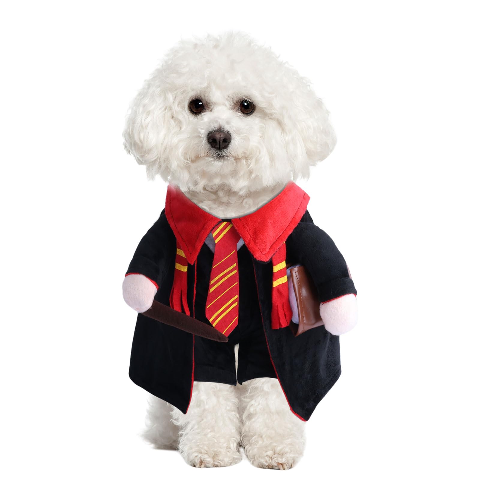 DELIFUR Dog Halloween Wizard Costume - Pet Adorable Fantacy Clothes Cat Cosplay Holiday Apparel Dress Up for Small Medium Dog Funny Outfit Adjustable