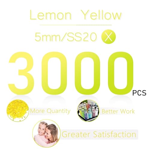 Miniatura 2 de 3000 diamantes de imitación de resina AB de color amarillo limón de 0.197 pulgadas para manualidades, diamantes de imitación citrino AB con parte