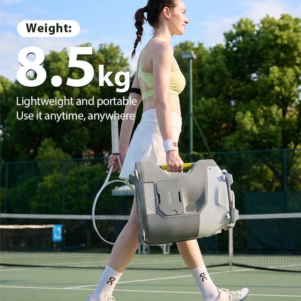Macchina per palline da tennis con programmazione intelligente AI Pro, con app/telecomando, modalità visiva AI 4K + 1080P e modalità vocale, adatta per oltre 1000 programmi di allenamento