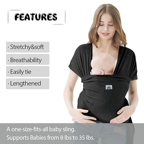 Miniatura 3 de Portabebés con manos libres, ligero, transpirable, suave, negro