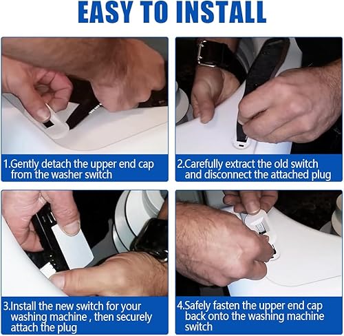 Miniatura 7 de NAJING Interruptor de bloqueo de tapa de lavadora WH01X27954 compatible con cerradura de puerta de lavadora de carga superior GE Hotpoint Reemplazo
