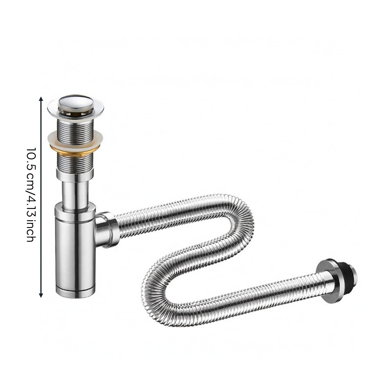 Amagogo Piletta di Scarico Durevole Idraulica | Design Compatto Salvaspazio, Sifone con Tubo Corrugato, Adattabile, Tubo Corrugato di Scarico, per Lavabo, Idraulici, Senza