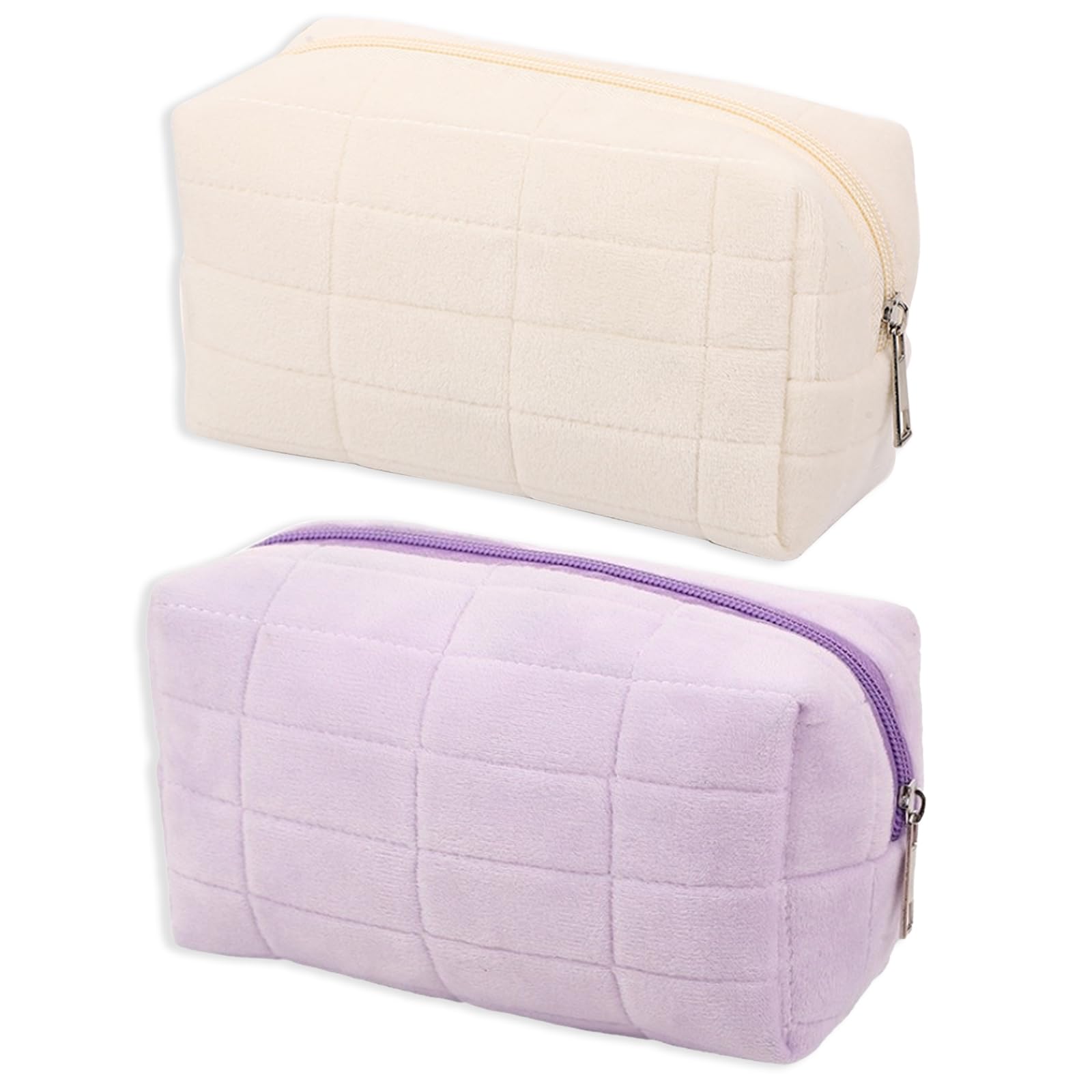 JSTHHTT 2PCS Makeup Bag, Soft Portable Cosmetic Bag, Travel Makeup Storage Bag, Make Up Pouch, Travel Toiletry Bag