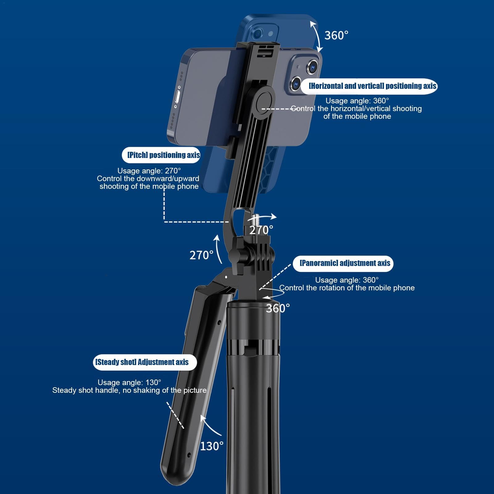 Trípode del teléfono con trípode ligero y selfie Stick | Stick Selfie de soporte de 71 pulgadas de cuatro patas | Soporte extensible para teléfono móvil, grabación de soporte de teléfono, fo