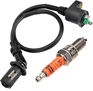 HIAORS Ignition Coil 3 Electrode A7TJC Spark Plug for Eton Viper 50 70cc 90cc Rxl50 50cc Rxl70 70cc Rxl90 Rover 90 Polari ATV Quad Four Wheeler Parts