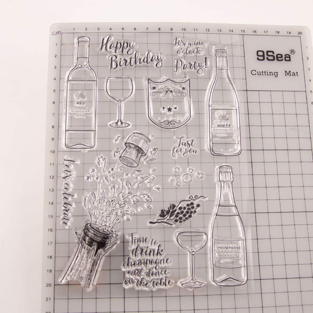 WuLi77 Silikon-Stempel „Alles Gute Zum Geburtstag“ – Clear Stamp Für Scrapbooking, Karten & DIY, 15x13,5 Cm