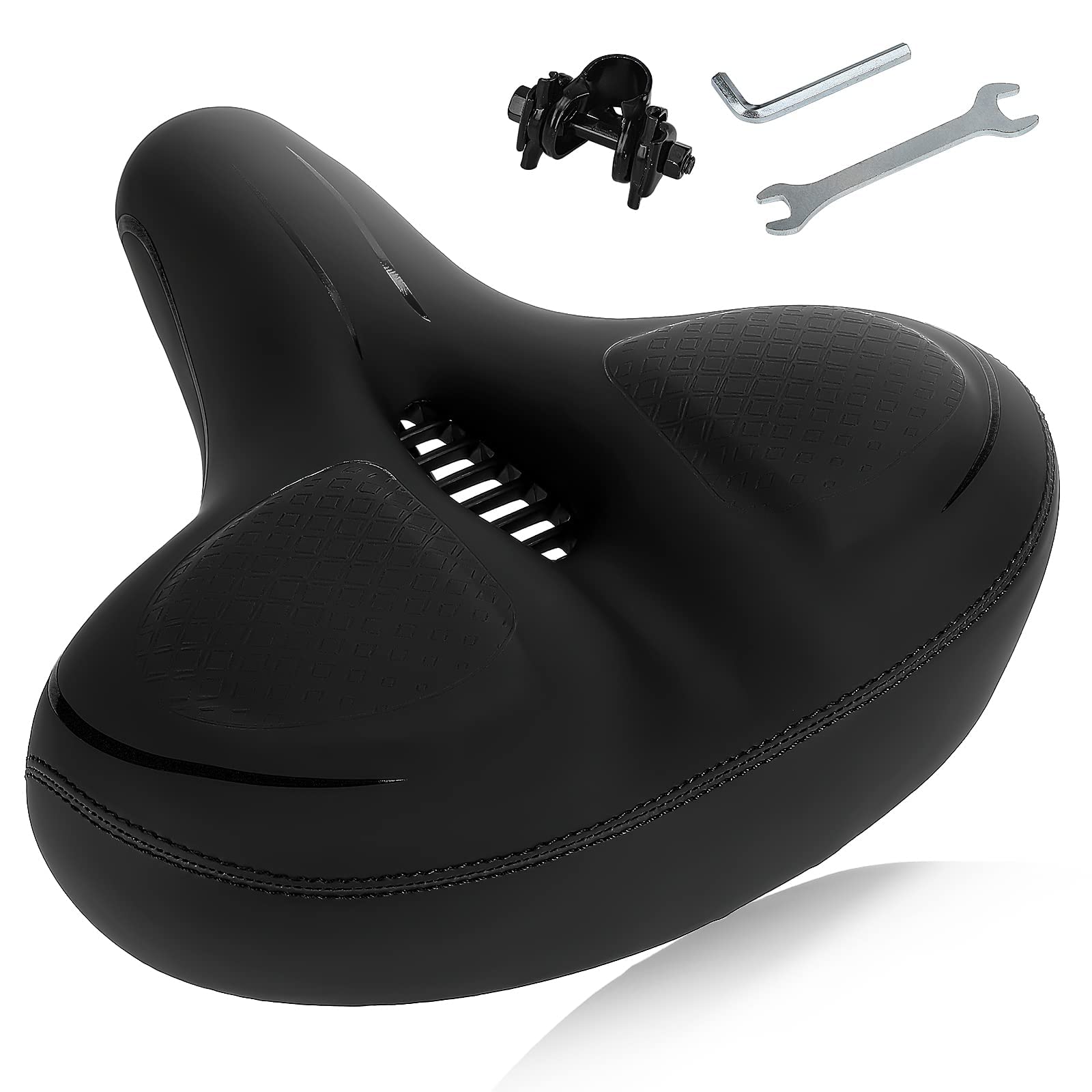 TONBUX Sillín Bicicleta Extra Grande, Sillín de Bicicleta Cómodo Impermeable, Sillin Bici Ergonómico, Asiento de Bicicleta Transpirable para MTB/Bicicleta Urbana/Bicicleta de Carretera/Ebike